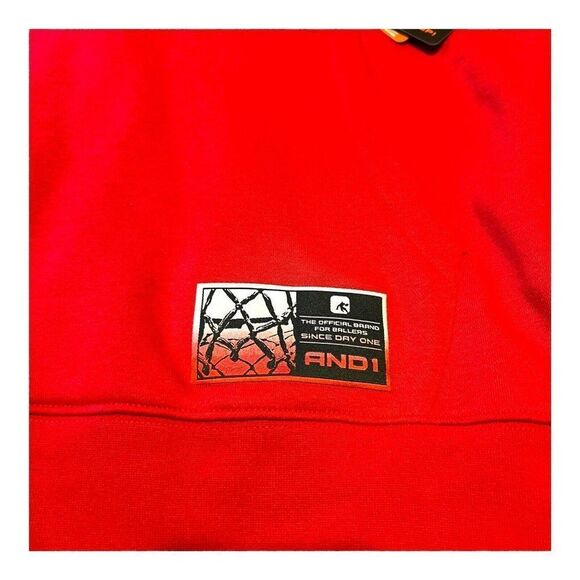 And1 Mens Red Basketball Hoodie XL New With Tags Sweatshirt Athletic Sport - Picture 3 of 8